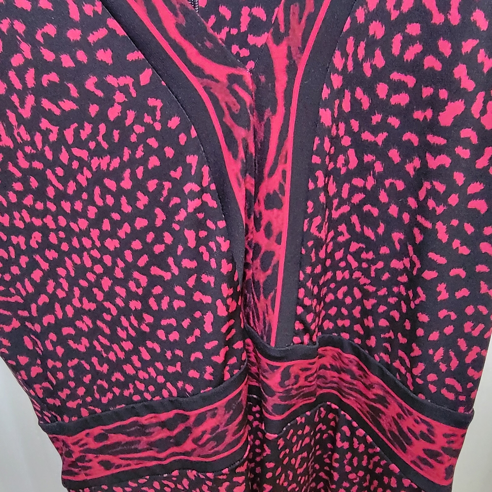 Michael Kors Red and Black Animal Print Dress